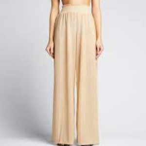 Worn once, Ramy Brook Pleated Athena Palazzo Pant XS gold cover up